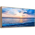 thumbnail image 1 of Aaheei Canvas Wall Art For Living Room Wall Decor For Office Blue Beach Painting Ocean Sea Waves Wall Pictures Ready To Hang Bedroom Home Decorations Prints Posters Mural Artwork, 1 of 6