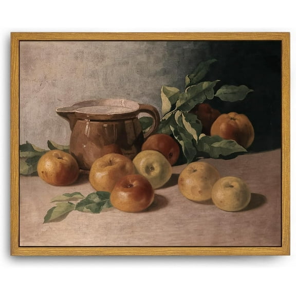 Unframed Canvas Wall Art Vintage Print Oil Paintings Still Life with Apples Country Rustic Fruit Farmhouse Aesthetic Retro for Home Living Room Bathroom Kitchen Wall Decor