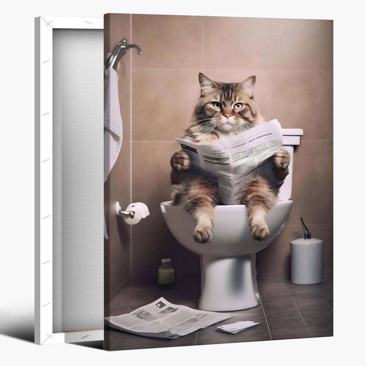 Cat Pictures MUXA Funny Orange Cat Reading Newspaper In Toilet,Funny Meow  Picture, image size:1200x1200