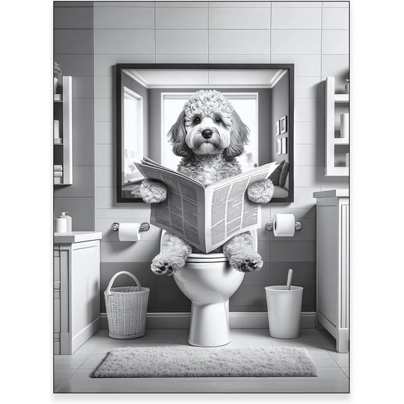 Aaheei Cockapoo Wall Art, Funny Bathroom Print, Toilet Poster, Cockapoo in Toilet, Bathroom Art, Cockapoo Printable, Animal Art