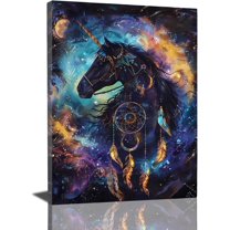 Aaroca Fantasy Horse Decor Wall Art Unicorn Wall Decor Black Horse Poster Unicorn Pictures for Wall Unicorn Canvas Print Painting Unframed Artwork for Bathroom Bedroom Living Room