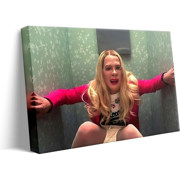 Aaheei Funny Canvas Wall Art Bathroom Decor Black Humorous Comedy Movies Poster White Chicks Oil Painting Modern Artwork for Living Room Dorm Wall Home Decoration