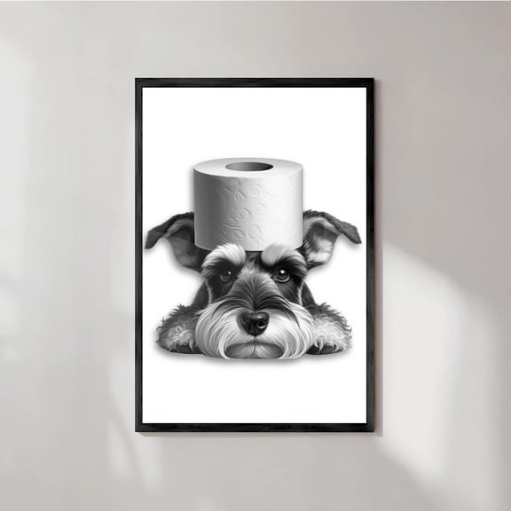 Aaheei Funny Schnauzer Wall Art bathroom wall decor funny farmhouse decor bathroom posters print canvas art bathroom frames wall decor suitable for home bedroom decor