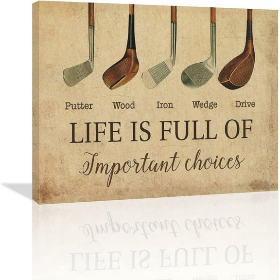 Aaheei Golf Wall Art Golf Pictures Wall Decor Golfing Canvas Poster Prints Rustic Decorations Painting Artwork Office Home Decor For Bathroom Bedroom Dining Living Room