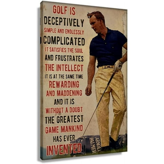 Aaheei Golf Wall Art Sports Quote Poster Canvas Saying Vintage Golf Art Print Sport Spiritual Quotes Pictures Wall Painting Themed Decor,Ready to Hang