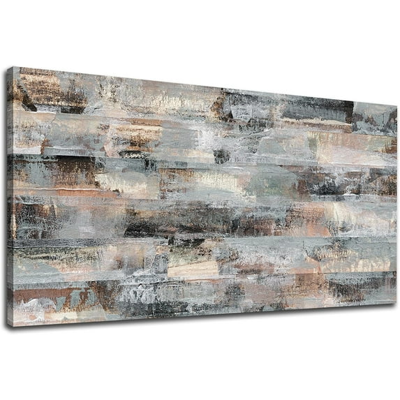 Aaheei Gray Abstract Canvas Wall Art Grey Brown Picture for Wall Decor Fabric Of Time Canvas Painting Abstract Prints Artwork for Living Room Bedroom Home Office Wall Decoration 16x24
