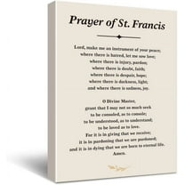 Aaheei Inspirational Prayer of St. Francis Quote Saint Francis Peace Prayer Poster Canvas Wall Art Painting for HomeBedroomLiving Room Decor Prayer Print Christian Wall Decor Canvas Gifts