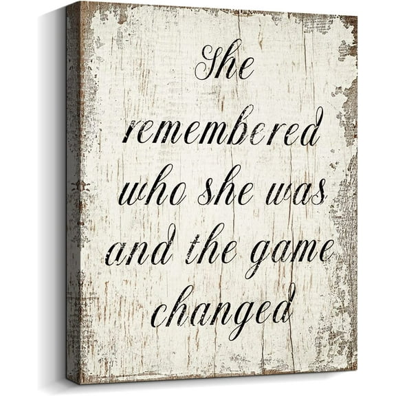 Aaheei Inspirational Wall Art Retro Farmhouse Picture Wall Décor Positive Quotes Canvas Prints Uplifting Gifts for Women Bedroom Home Office Gym, Hanginges