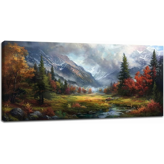 Aaheei Landscape Wall Art Mountain Forest Nature Pictures Wall Decor Tree Canvas Painting Home Modern Artwork Decorations for Living Room Bedroom Bathroom Office