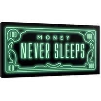 Aaheei Money Never Sleeps Inspirational Office Wall Art 100 Dollar Artwork Wall Pictures Ready to Hang
