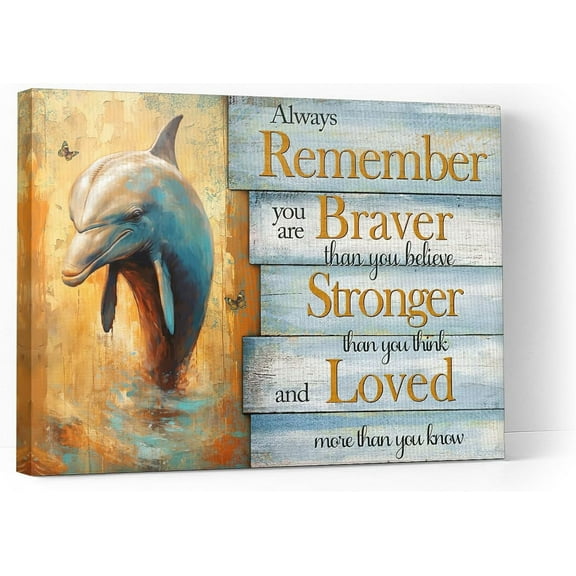 Aaheei Motivational Dolphin Canvas Wall Art Dolphin Gifts Wall Decor Inspirational Bible Quotes Picture Poster Wall Decor Christian Prints Artwork For Bathroom Office Bedroom
