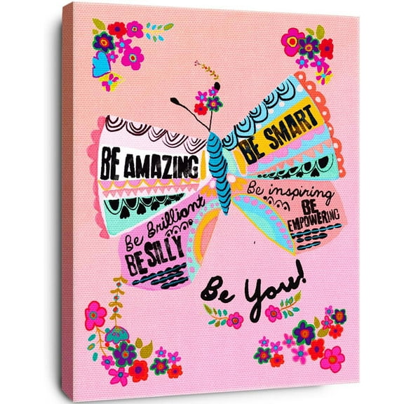 Aaheei Motivational Wall Art for Girls & Women - Pink Inspirational Teen & Nursery Room Decor