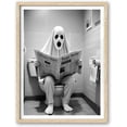 thumbnail image 1 of Aaheei Natural Ghost Reading Newspaper on Toilet Wall Art,Canvas Prints, Black and White Hypebeast Bathroom Wall Art Decor, Set of 1 Funny Halloween Poster for Bedroom, 1 of 1