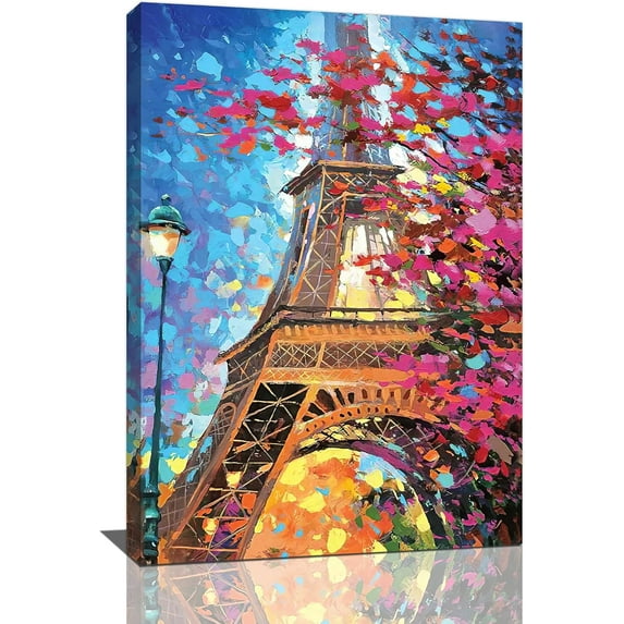 Aaheei Paris Eiffel Tower Wall Art Paris Pictures Wall Decor Paris Eiffel Tower Canvas Painting Print Artwork Modern Home Decorations for Living room Bedroom Office 11x14