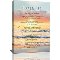 Aaheei Psalm 23 Wall Art Bible Verse Pictures Wall Decor Christian Scriptures Psalms Canvas Prints Painting Religious Sunset Artwork For Bathroom Bedroom Living Room