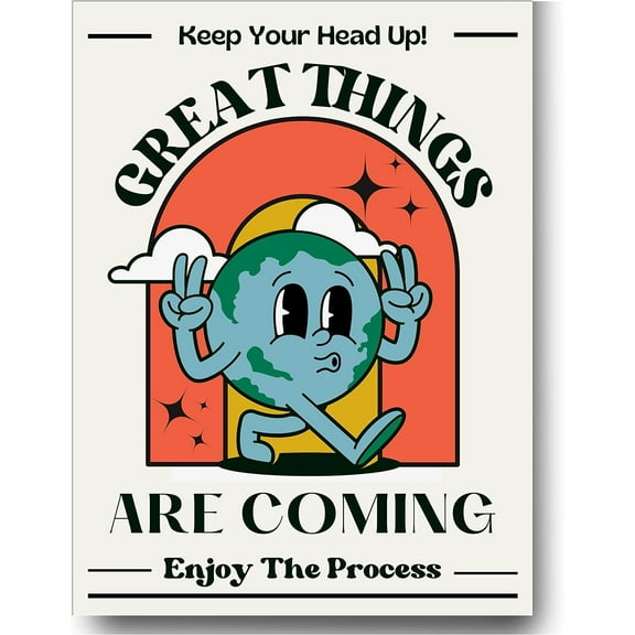 Aaheei Retro Poster Wall Art Print, Positive Quote Funny Motivational Inspirational That Girl Room Decor Aesthetic For Teen Girls , College Apartment Dorm Bedroom,60s 70s 80s Poster