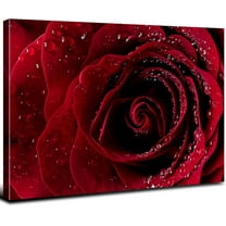 Aaheei Rose Wall Decor Red Flowers Canvas Wall Art for Women Bedroom Blooming Floral Prints Pictures Modern Romantic Rose Poster Artwork Living Room Bathroom Home Decorations Valentines Gifts