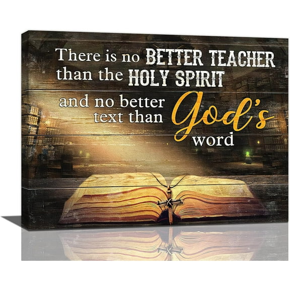 Aaheei Scripture Bible Wall Art Christian Cross Bible Pictures Wall Decor Religious Faith Inspirational Quote Canvas Painting Print Artwork Modern Home Decoration for Bedroom Living Room Office Gifts