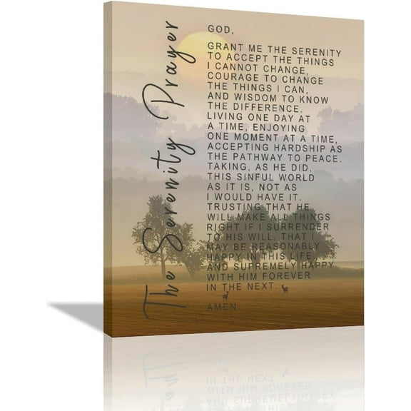 Aaheei The Serenity Prayer Canvas Wall Art Serenity Prayer Sign Pictures Wall Decor Bible Verse Art God Grant Me Christian Religious Gifts Scripture Artwork for Bedroom Office Living Room