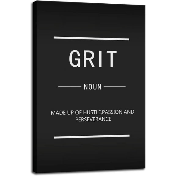 Aaheei Success Canvas Wall Art Grit Noun Wall Decoration Inspirational Painting Poster Inspiring Positive Proverb Office Decoration Living Room Room Ready to Hang