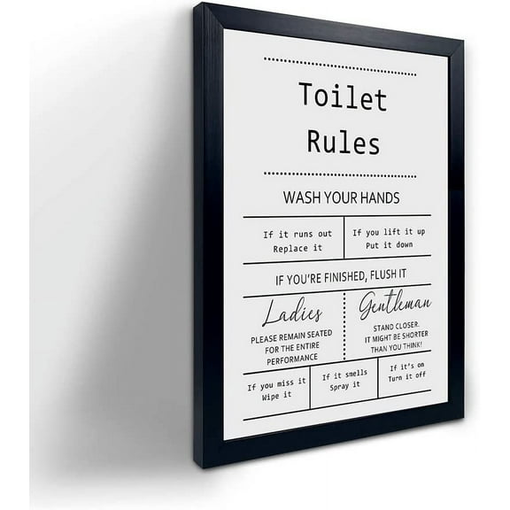 Aaheei Toilet Rules Quotes Bathroom Sign - Funny Bathroom Decor Bathroom Signs, Funny Bathroom Wall Art, Bathroom Decor Signs, Funny Bathroom Signs, Toilet Art, Guest Bathroom Wall Decor