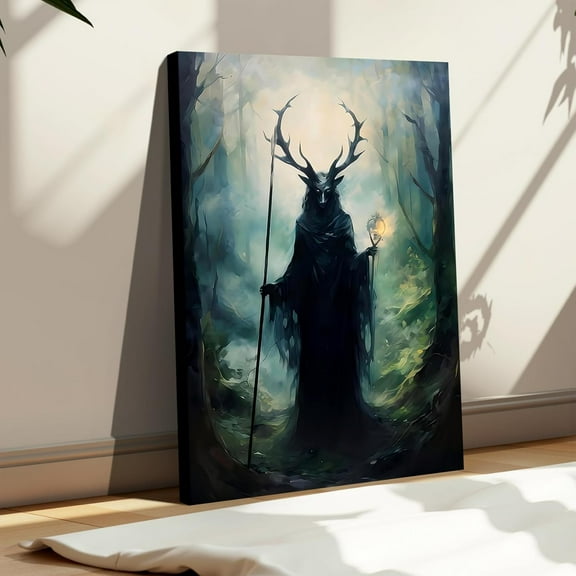 Aaheei Victorian Gothic Forest Bedroom Canvas Wall Art, Vintage Black Posters Aesthetic Painting Prints for Bathroom Living Room Decor, Dark and Moody Retro Wall Art Pictures