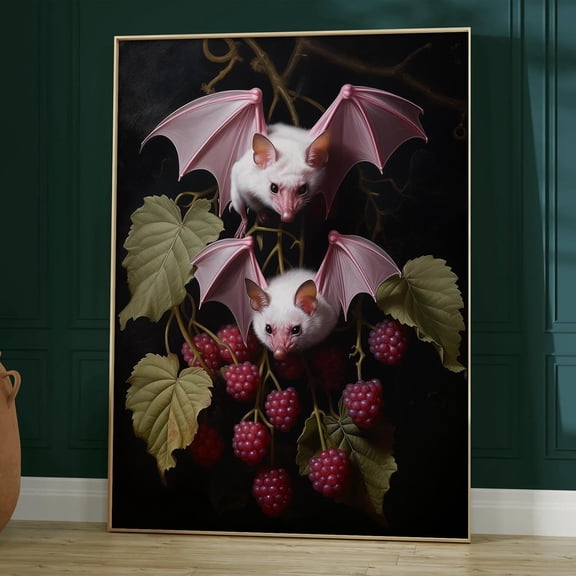Aaheei Vintage Bat Canvas Wall Art Gothic Bat Posters Dark Bat Canvas Art Goth Oil Paintings Vintage Insect Poster Dark Academia Gothic Pictures Moody Prints for Wall Decor Living Roomch No Frame