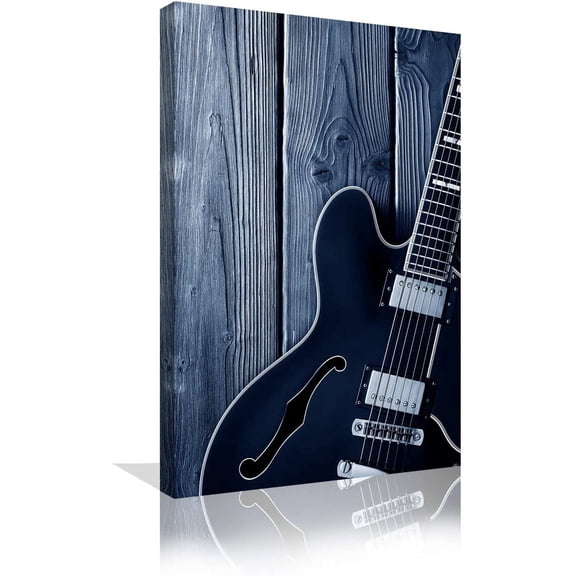 Aaheei Vintage Guitar Music Wall Art Black and White Background Canvas Paintings Home Decor Posters Prints for Bedroom Living Room Ready to Hang