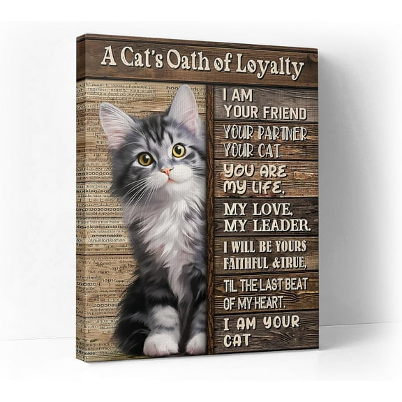 Aaheei Vintage Maine Coon Cat Canvas Wall Art Cat Gifts for Cat Lover-Animal Theme positive Quotes Picture Poster Wall Decor Cute Cat Prints Artwork For Bathroom Office Bedroom