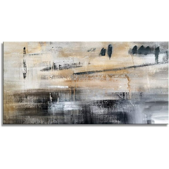 Aaheei Wall Art Canvas Painting Grey and Black Wall Background Decorative 1 Piece Abstract Wall Design Picture Poster Print Ready to Hang for Living Room Bedroom Office