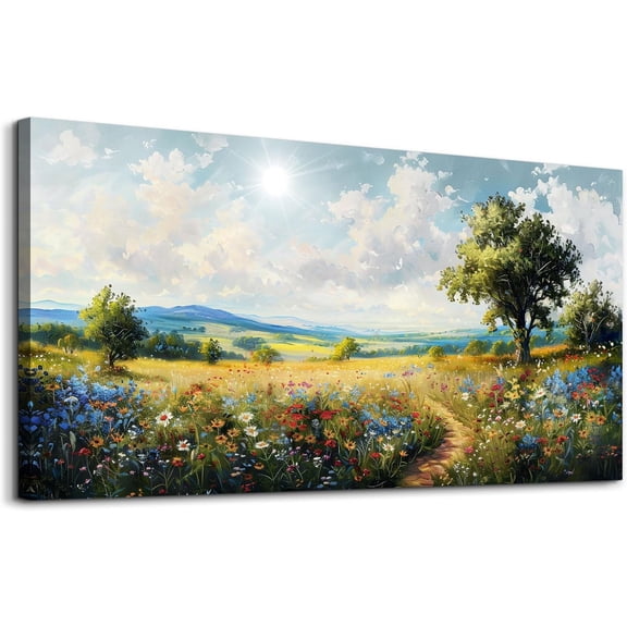 Aaheei Wall Art For Living Room Bedroom Wall Decor Pictures Artworks Nature Field Scenery Abstract Painting Modern Wall Decorations For Office Canvas Prints Home Art Decor Ready To Hang