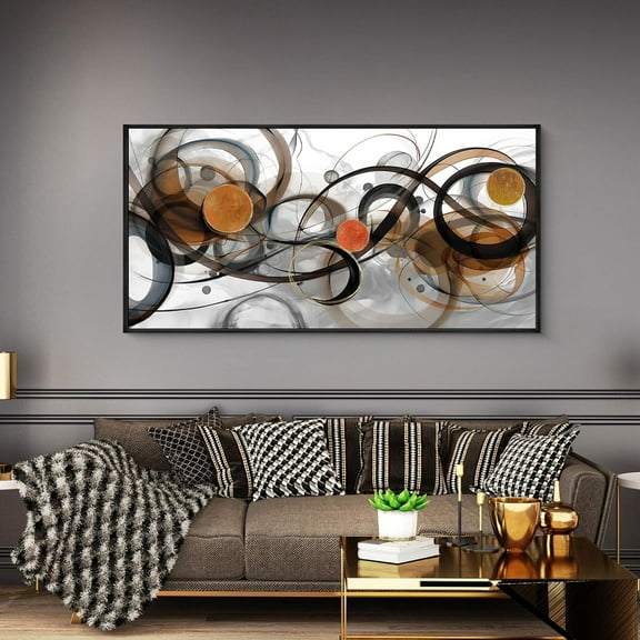 Aaheei Wall Art for Living Room - Black and Gray Canvas Picture Artwork for wall Modern Abstract Minimalist Paintings OverWall Decor
