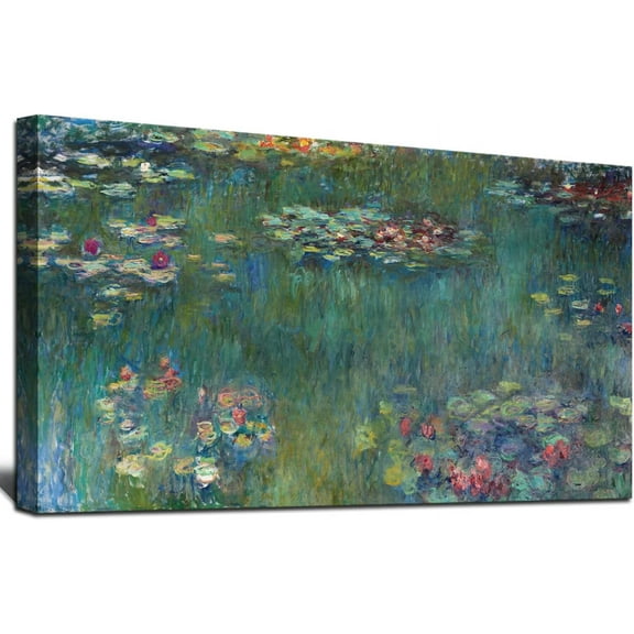 Aaheei Water Lilies by Claude Monet Canvas Wall Art Famous Painting - Classic Canvas Art Wall Decor Picture Print with for Home Office Wall Decor