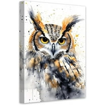 Aaheei Watercolor Owl Canvas Wall Art Funny Owl Poster Prints Cute Animals Colorful Artwork for Nursery Kids Room Decor