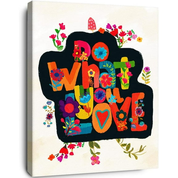 Aaheei Do What You Love Colorful Flowers Inspirational Canvas Prints Wall Art for Teens Girls Bedroom Nursery Dorm Wall Decor,Encouragements Gifts for Young Girls Sister Daughter