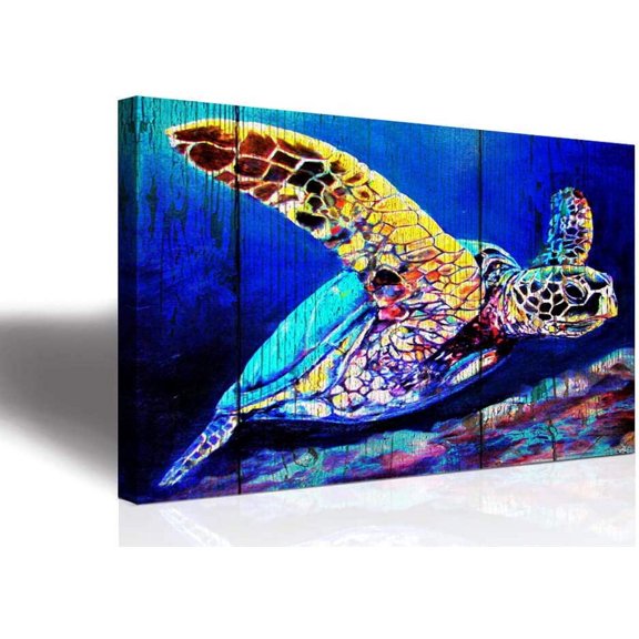 Aaheei sea Turtle Home Wall Art Decor - Ocean Theme Mediterranean Style Canvas Prints Ready to Hang Sea Animal Turtle Posters Bathroom Canvas print art decoration hanging 8 x 10 in
