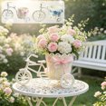 thumbnail image 1 of Aaihamo 2Pcs Bicycle Decorative Flower Basket, Vintage Miniature Rattan Tricycle Bike Figurine, Rustic Multi Functional Storage Basket for Party Decoration Pots, 1 of 9