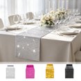thumbnail image 1 of Aaihamo 4Pcs Glitter Table Runner, Mirror Sequin Look Table Runner, Silver Sequin Metallic Fabric Cover for Wedding Birthday Holiday Banquet Home Table Setting, 1 of 9