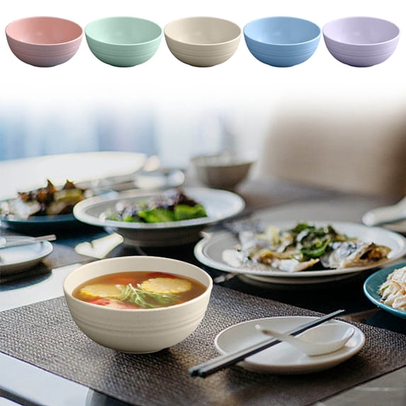 Aaihamo 5 PC Small Plastic Bowls Unbreakable Straw Plastic Bowls, Non ...