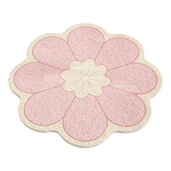 Aaihamo Flower Shaped Rug, Non Slip Flower Shaped Coil Shower Mat, Cute Round Washable Floral Cutout Bath Rug for Shower, Bathtub, Bathroom