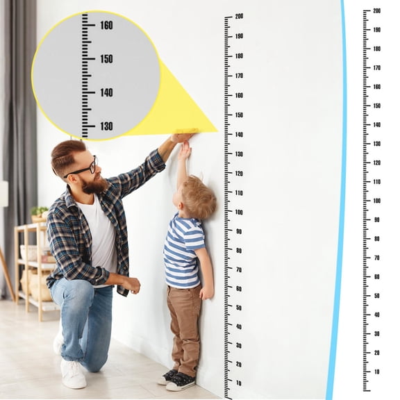 Aaihamo Height Sticker For Measuring Height, Black Minimalist Height Ruler Wall Decal, Removable Height Chart Tape for Bedroom Nursery Living Room Decor