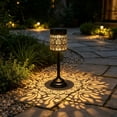 thumbnail image 1 of Aaihamo Outdoor Solar Table Lamp, Black Openwork Waterproof Ironwork LED Projection Light, Solar Powered Peony Flower Table Lamp for Outdoor Garden Yard, 1 of 6