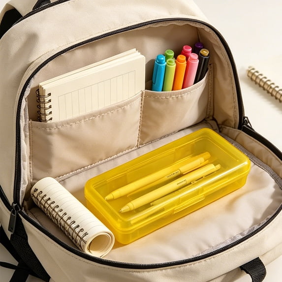 Aaihamo Pencil Boxes, 2 PCS Large Capacity Plastic Transparent Pencil ...