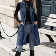 thumbnail image 1 of Aaihamo Women's Corduroy Waistcoat Sleeveless Button Down Open Front Casual Fall Jacket Solid Vest Outfit, Navy L, 1 of 9
