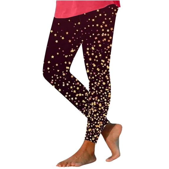 Aaihamo Women's High Waisted Leggings Slim Fit Stretch Printed Activewear Sporty Casual Ankle Pants Workout Loungewear Yoga Trousers, Multicolor XL