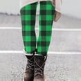 thumbnail image 1 of Aaihamo Women's High Waisted Plaid Sport Leggings Slim Fit Long Yoga Pants Casual Workout Active Lounge Trousers, Green 2XL, 1 of 7