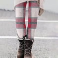 thumbnail image 1 of Aaihamo Women's High Waisted Plaid Sport Leggings Slim Fit Long Yoga Pants Casual Workout Active Lounge Trousers, Red XL, 1 of 7