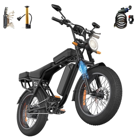 Aairsk Electric Bike for Adults,748W Peak Motor,48V 15Ah Removable Battery,25 MPH,50 Miles Range,20×4 Fat Tire Electric Off Road Bike,UL2849