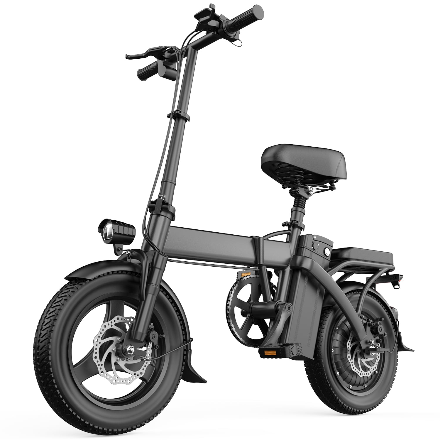 Aairsk F6 PRO Folding Electric Bike for Adults, 500W Motor, 48V 15Ah Battery, 20MPH Max Speed, Dual Disc Brakes, 14" Fat Tires, LED Display, Compact Commuter E-Bike for City Travel