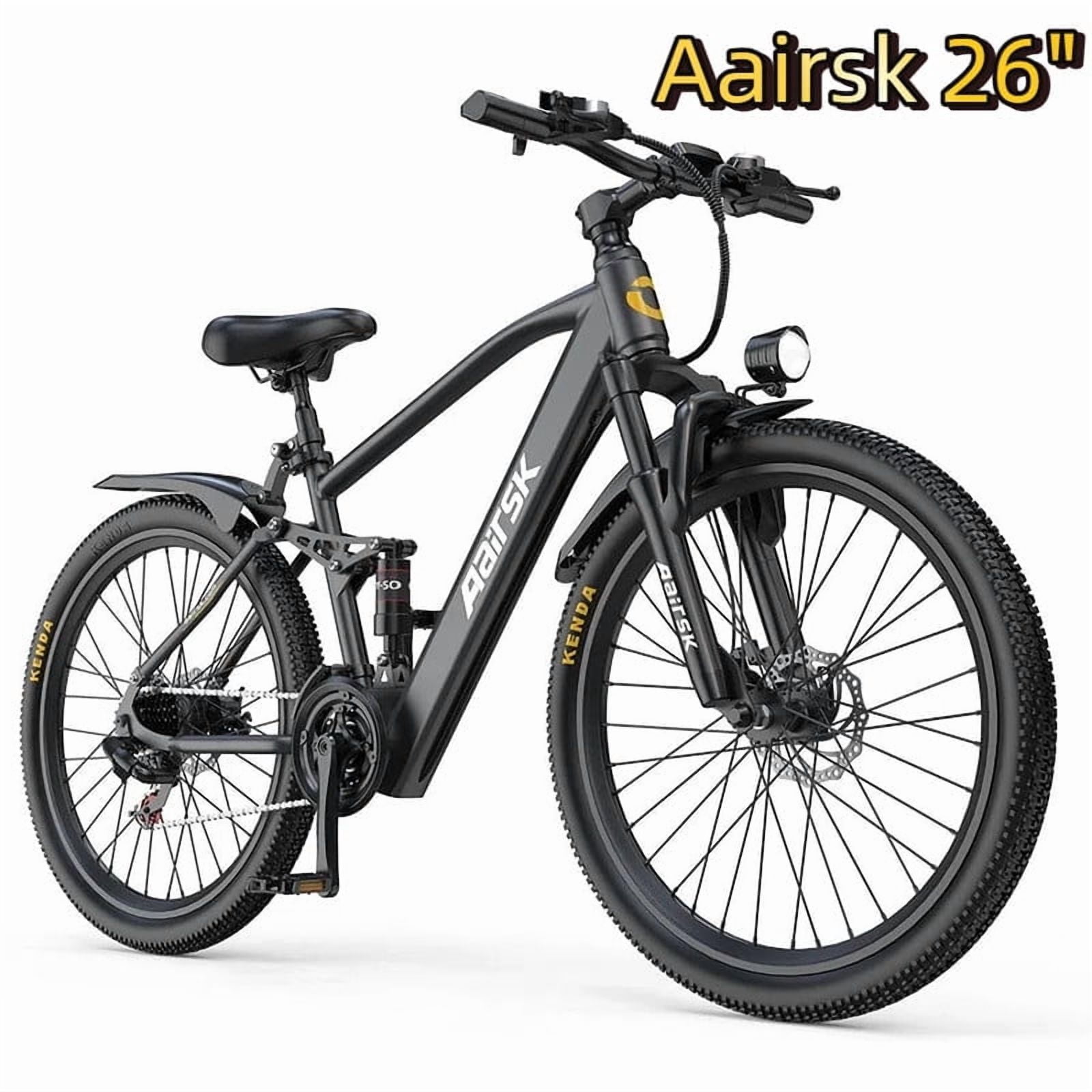 Aairsk GT900 26" Electric Mountain Bike,750W Peak,25MPH,36V 13Ah Removable Battery,Dual Shock Absorption,7-Speed Adult Ebike